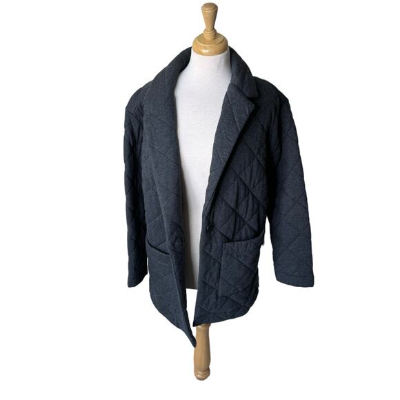 CARVE DESIGNS MAGGIE QUILTED TOPPER Charcoal Gray Size XS NWT - Picture 2 of 7